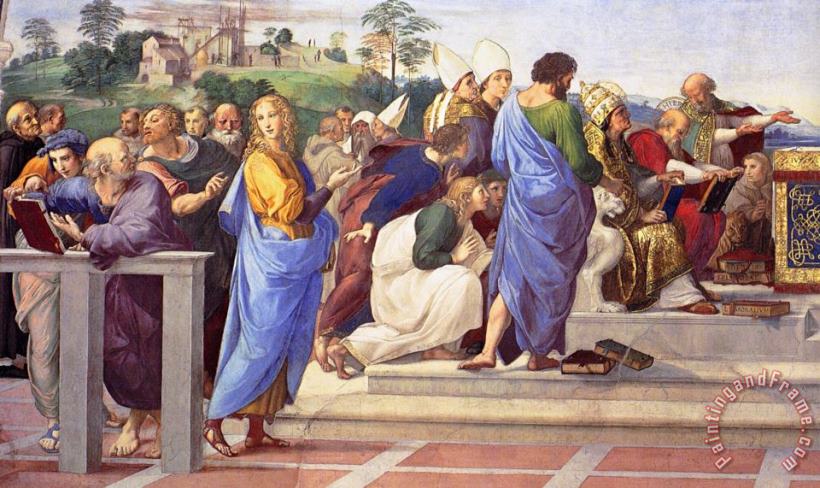 Disputation of The Holy Sacrament (la Disputa) [detail 12] painting - Raphael Disputation of The Holy Sacrament (la Disputa) [detail 12] Art Print